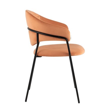 Алексис велюр оранжевый ножки металл черные