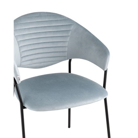 Алексис велюр пыльно-голубой ножки металл черные