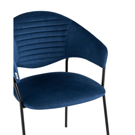 Алексис велюр синий ножки металл черные