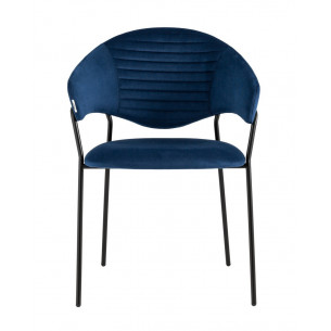 Алексис велюр синий ножки металл черные