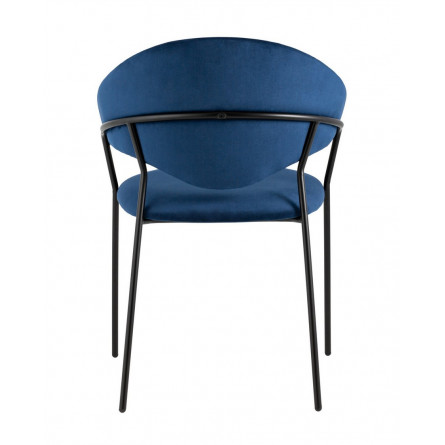 Алексис велюр синий ножки металл черные