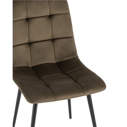 Одди велюр коричневый ножки из металла в черном цвете