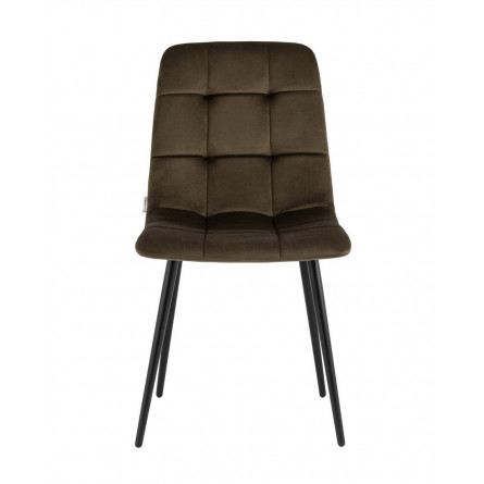 Одди велюр коричневый ножки из металла в черном цвете