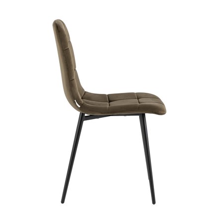 Одди велюр коричневый ножки из металла в черном цвете