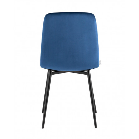 Одди велюр синий ножки из металла в черном цвете