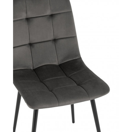 Одди велюр тёмно-серый ножки из металла в черном цвете