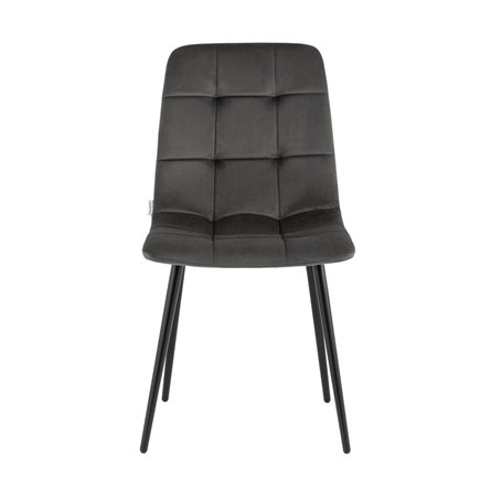 Одди велюр тёмно-серый ножки из металла в черном цвете