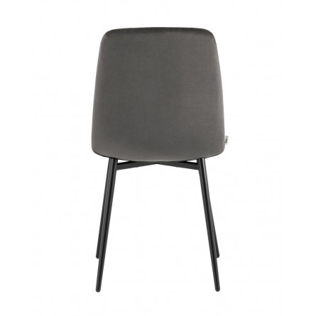 Одди велюр тёмно-серый ножки из металла в черном цвете