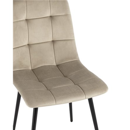 Одди велюр бежевый ножки из металла в черном цвете