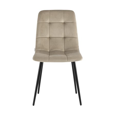 Одди велюр бежевый ножки из металла в черном цвете