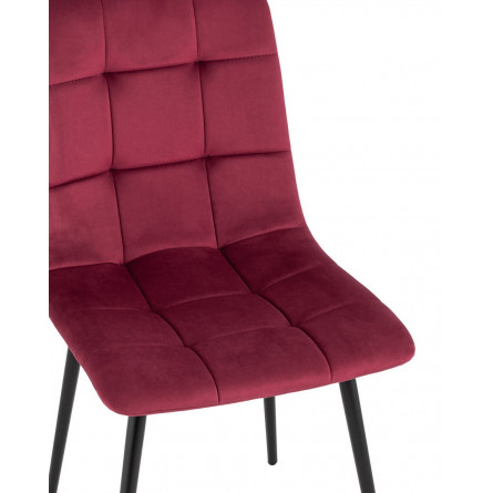 Одди велюр красный ножки из металла в черном цвете