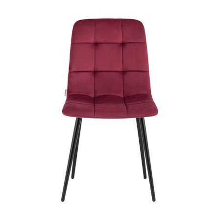 Одди велюр красный ножки из металла в черном цвете