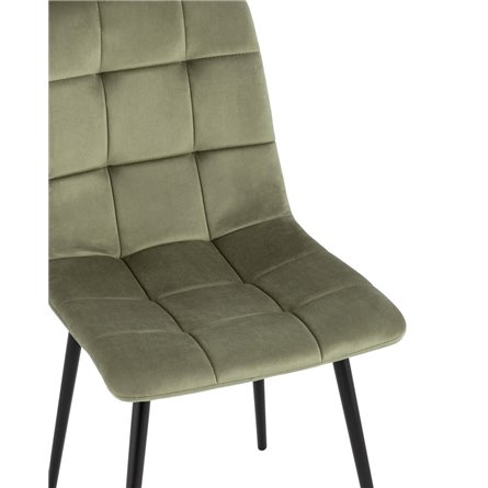 Одди велюр пыльно-оливковый ножки из металла в черном цвете