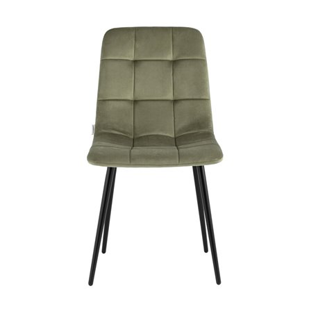 Одди велюр пыльно-оливковый ножки из металла в черном цвете