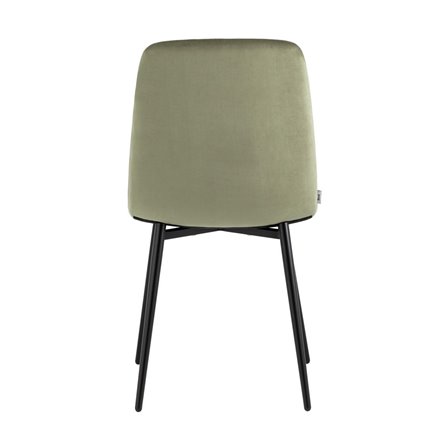 Одди велюр пыльно-оливковый ножки из металла в черном цвете