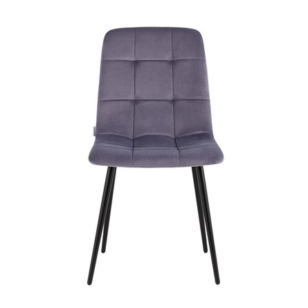 Одди велюр пыльно-сиреневый ножки из металла в черном цвете