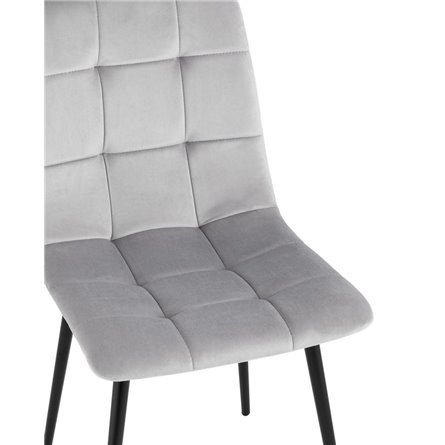 Одди велюр светло-серый ножки из металла в черном цвете