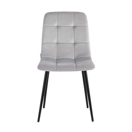 Одди велюр светло-серый ножки из металла в черном цвете