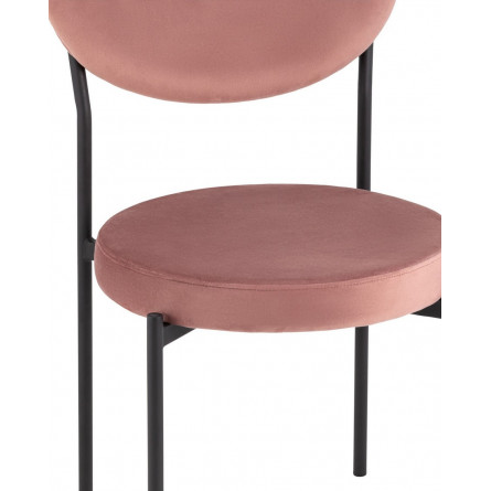 Барбара велюр пыльно-розовый со спинкой, ножки черные металл