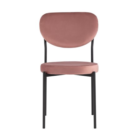 Барбара велюр пыльно-розовый со спинкой, ножки черные металл