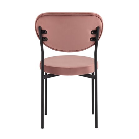 Барбара велюр пыльно-розовый со спинкой, ножки черные металл