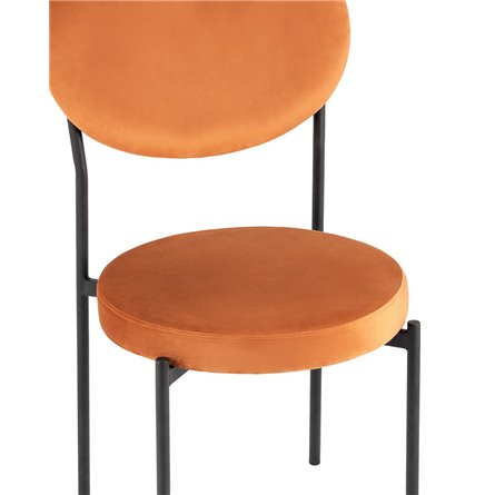 Барбара велюр терракотовый со спинкой, ножки черные металл