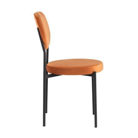 Барбара велюр терракотовый со спинкой, ножки черные металл