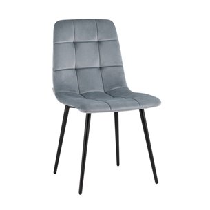 Одди велюр серый ножки из металла в черном цвете