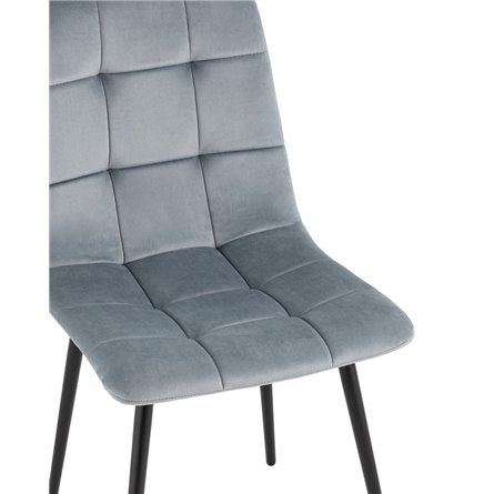 Одди велюр серый ножки из металла в черном цвете