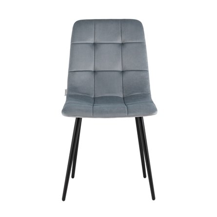 Одди велюр серый ножки из металла в черном цвете