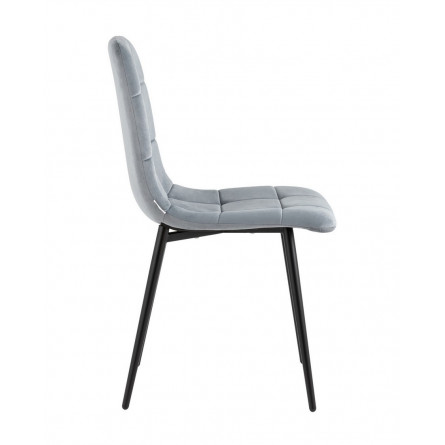 Одди велюр серый ножки из металла в черном цвете