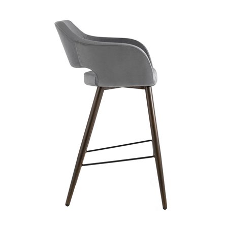 Саймон велюр тёмно-серый ножки металл темное дерево