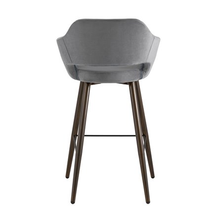 Саймон велюр тёмно-серый ножки металл темное дерево