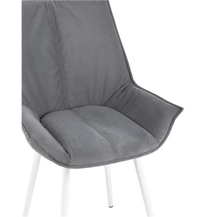 Осло велюр серый белые ножки из металла