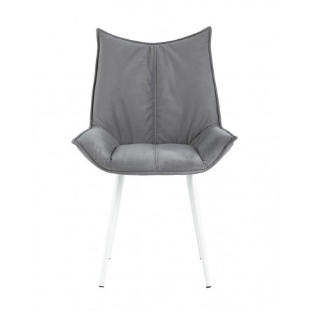 Осло велюр серый белые ножки из металла