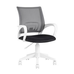 офисное TopChairs ST-BASIC-W серый крестовина пластик белый