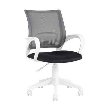 офисное TopChairs ST-BASIC-W серый крестовина пластик белый