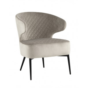 лаунж Royal велюр серо-бежевый ножки металл