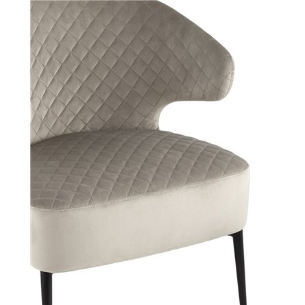 лаунж Royal велюр серо-бежевый ножки металл