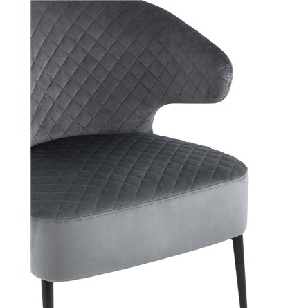 лаунж Royal велюр тёмно-серый ножки металл