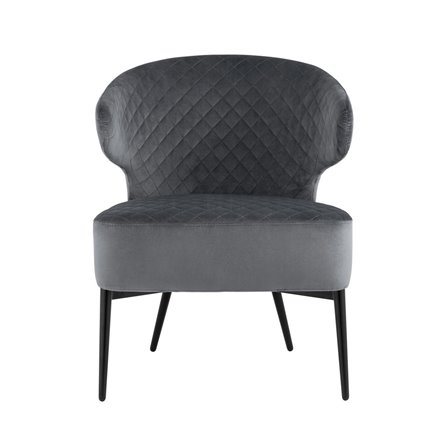 лаунж Royal велюр тёмно-серый ножки металл