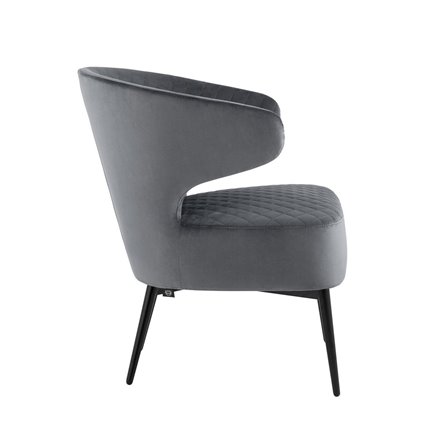 лаунж Royal велюр тёмно-серый ножки металл