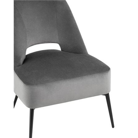 лаунж Бостон велюр тёмно-серый ножки металл