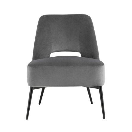 лаунж Бостон велюр тёмно-серый ножки металл
