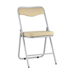 складной Джонни экокожа кремовый каркас металлик