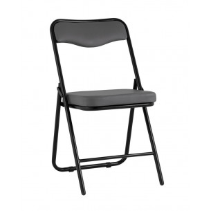 складной Джонни экокожа серый каркас черный матовый