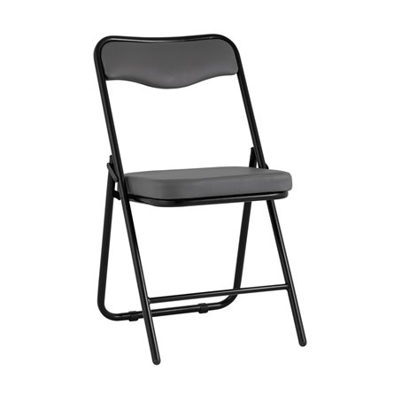 складной Джонни экокожа серый каркас черный матовый