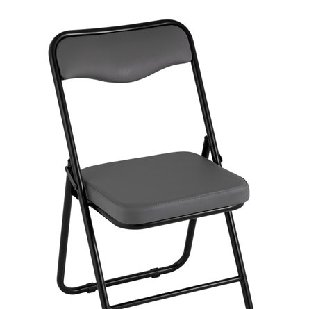 складной Джонни экокожа серый каркас черный матовый