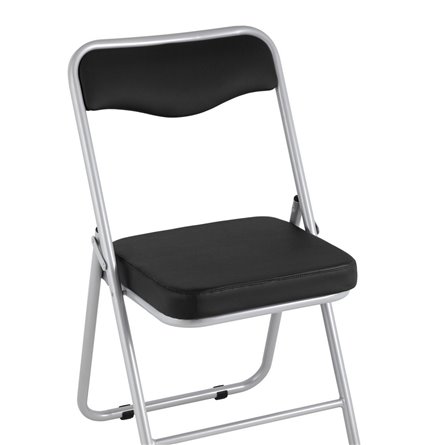 складной Джонни экокожа черный каркас металлик