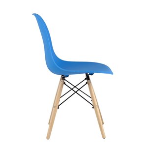 Style DSW циан, литой полипропилен, стальной каркас, натуральный массив бука